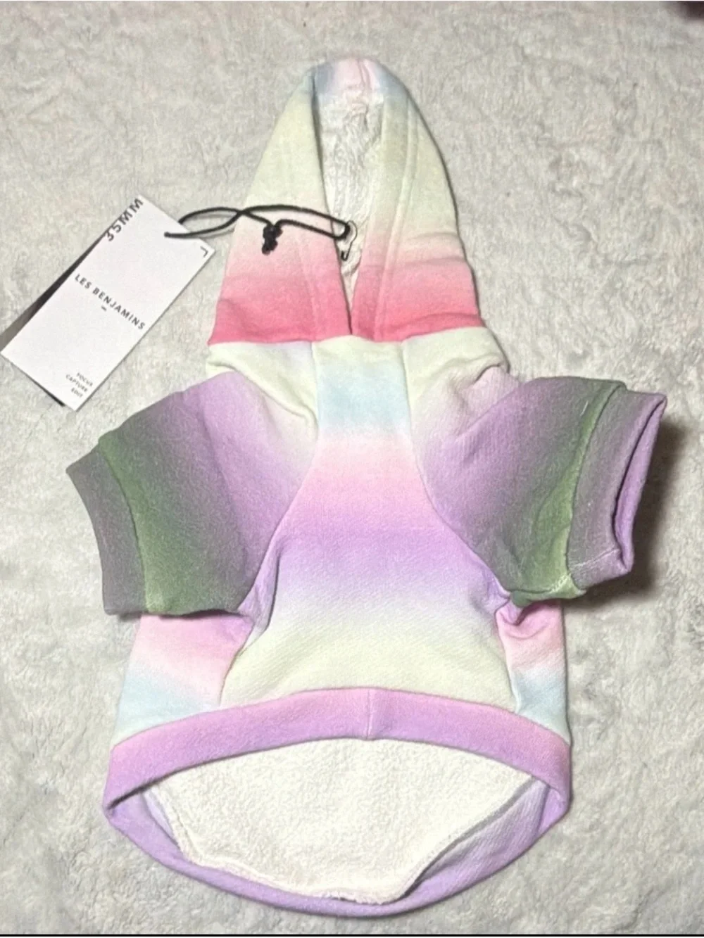 Les Benjamins x Very Important Puppies Pastel Tie Dye Dog Hoodie Luxury Pet S